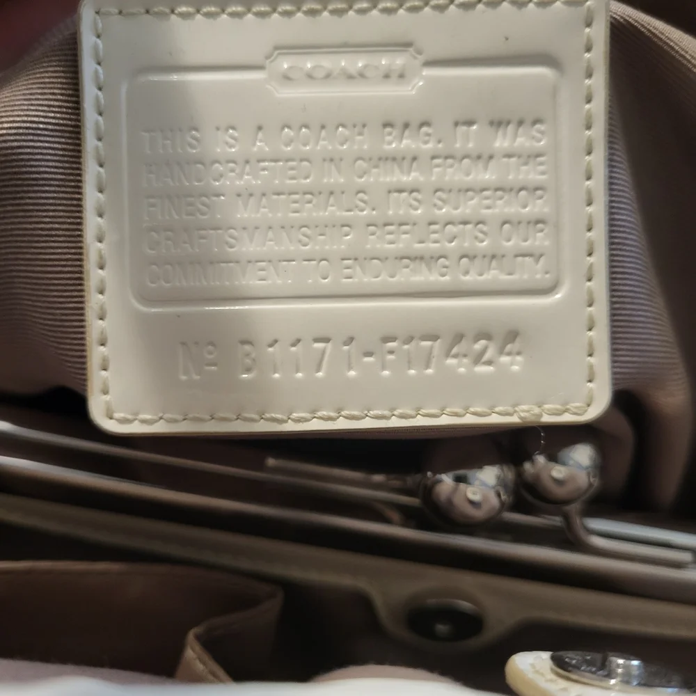 Coach Signature Stripe Framed Carryall.